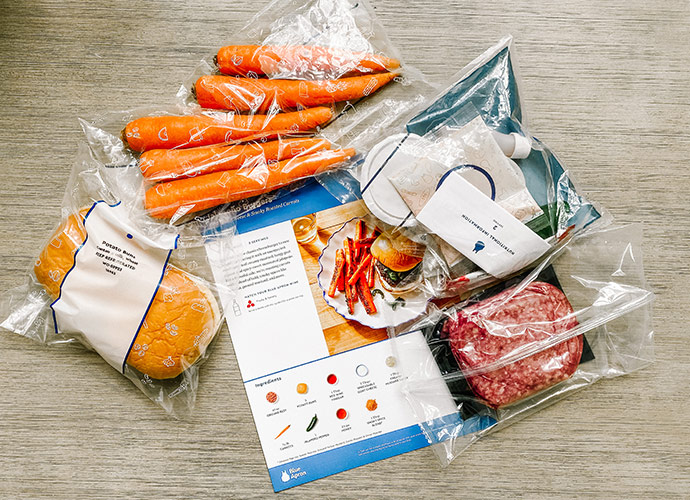 Jalapeno Burgers with Goat Cheese and Smoky Roasted Carrots from Blue Apron