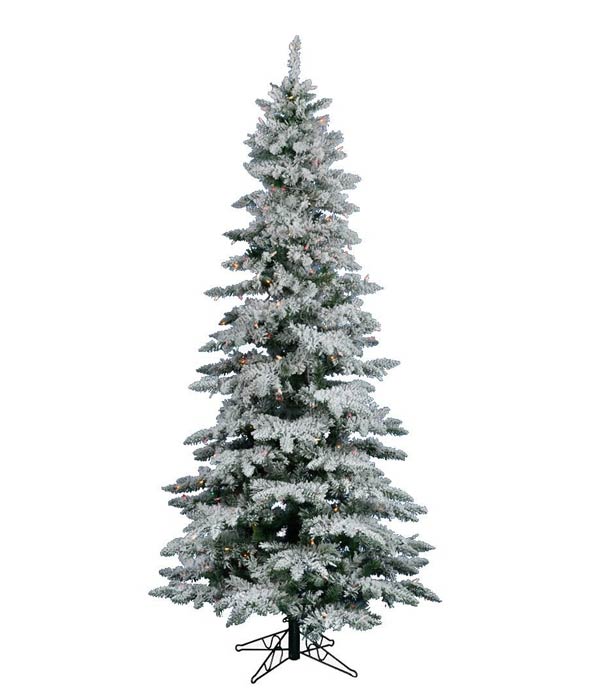 Vickerman Flocked Slim Utica Tree with 400 LED Light