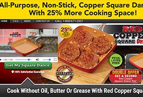 Red Copper Square Dance Pan Red Copper Square Dance Pan