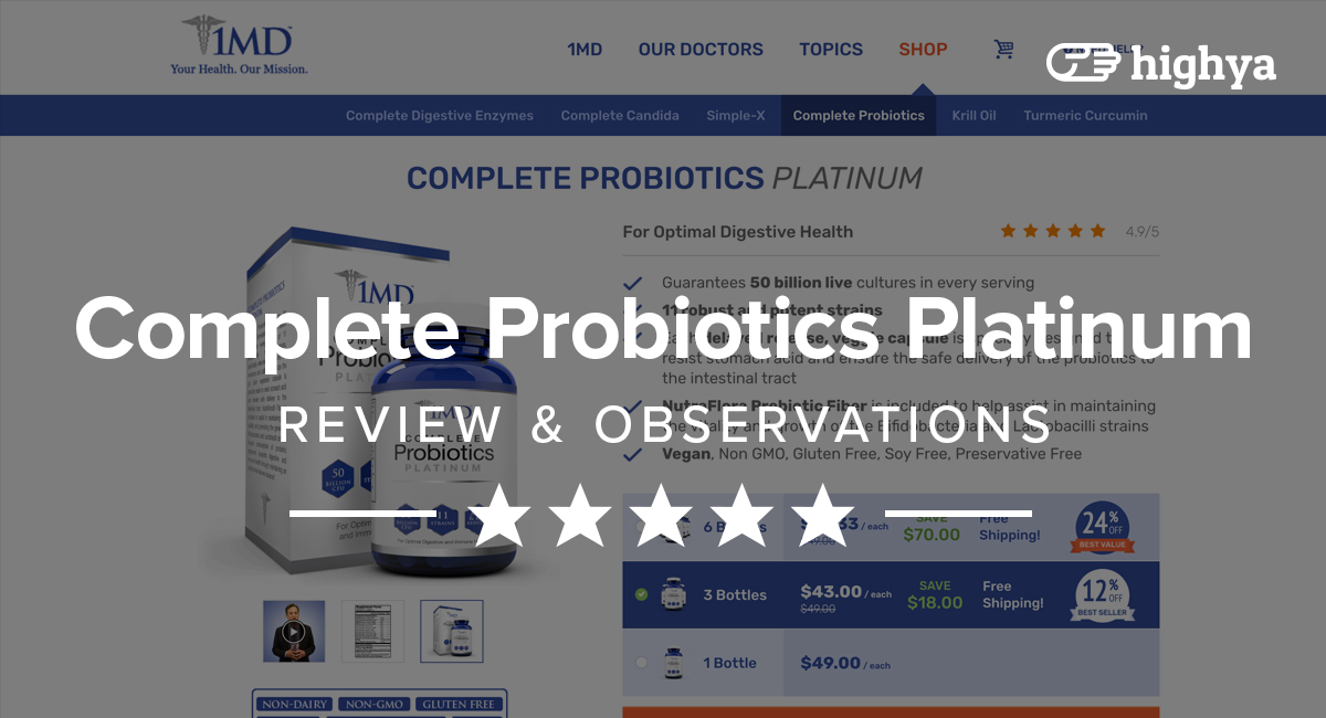 1MD Complete Probiotics Platinum Reviews - Is it a Scam or Legit?