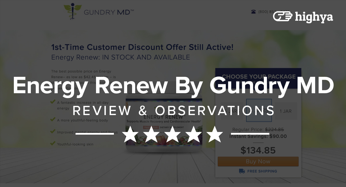 Energy Renew by Gundry MD Reviews Does it Work?