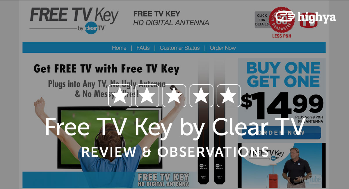Clear TV Key Antenna Watch FREE HD TV?