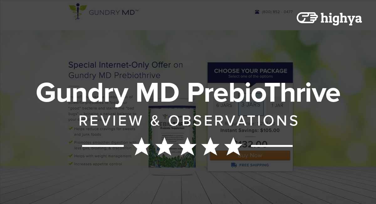 Gundry MD Prebiothrive Reviews - Is it a Scam or Legit?