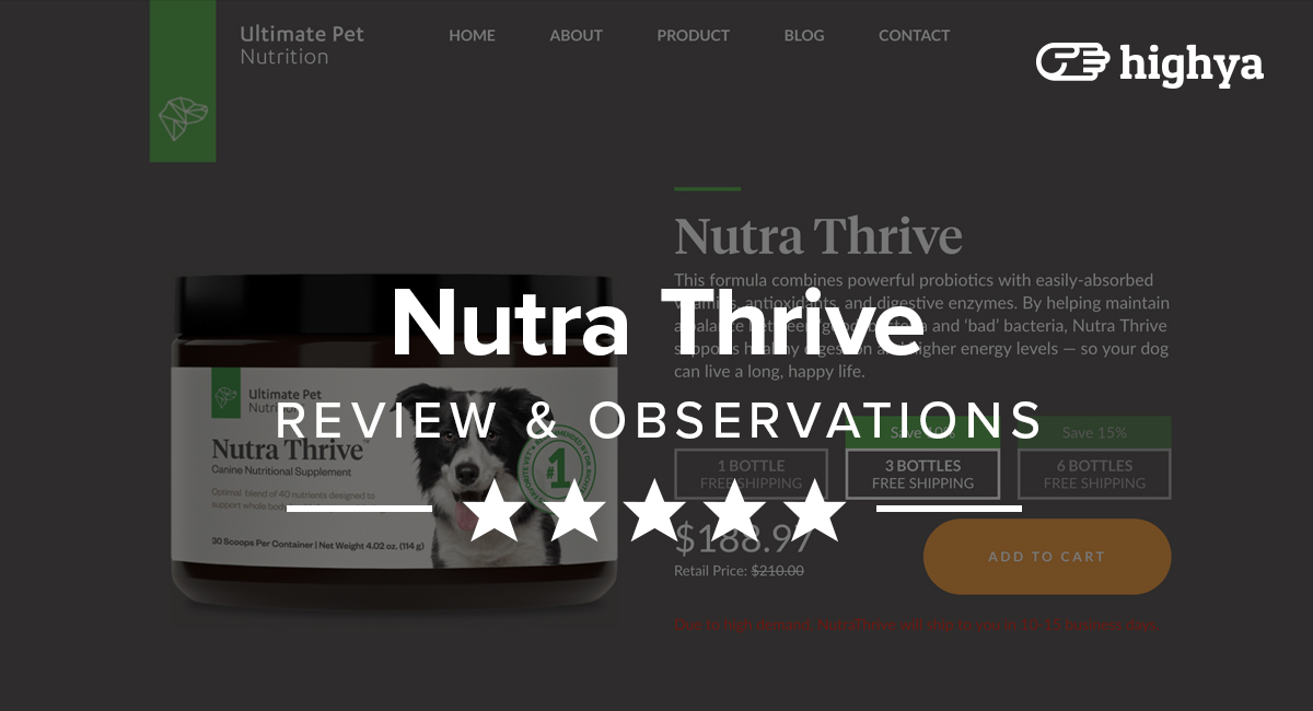 nutra thrive supplement for dogs